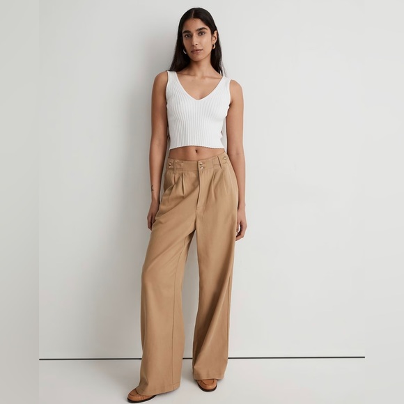 Madewell Pants - Madewell Harlow Wide-Leg Pants Khaki | Size 4